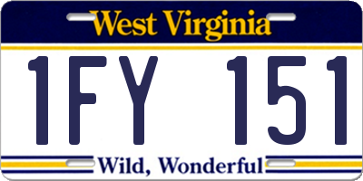 WV license plate 1FY151