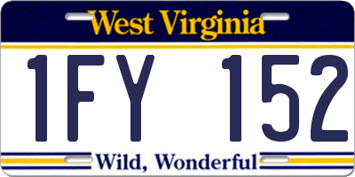 WV license plate 1FY152