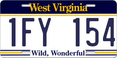 WV license plate 1FY154