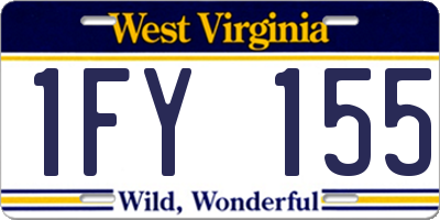 WV license plate 1FY155