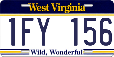 WV license plate 1FY156