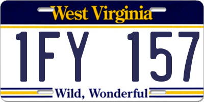 WV license plate 1FY157