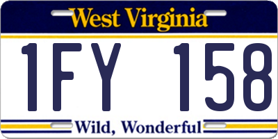 WV license plate 1FY158