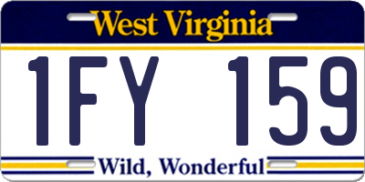 WV license plate 1FY159