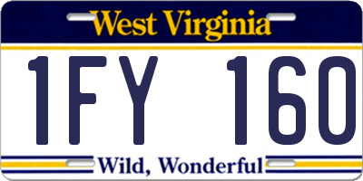 WV license plate 1FY160