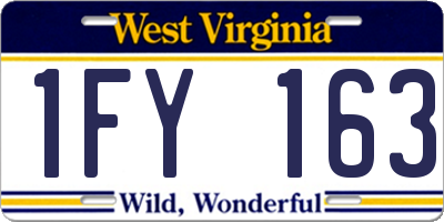 WV license plate 1FY163