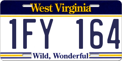 WV license plate 1FY164