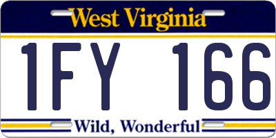 WV license plate 1FY166