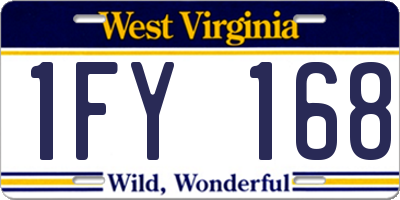 WV license plate 1FY168