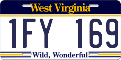 WV license plate 1FY169