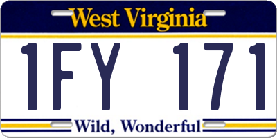 WV license plate 1FY171