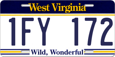 WV license plate 1FY172