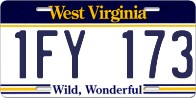 WV license plate 1FY173