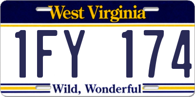 WV license plate 1FY174