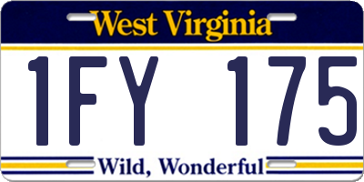 WV license plate 1FY175
