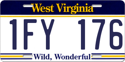 WV license plate 1FY176