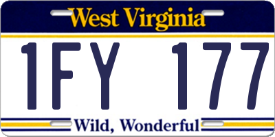 WV license plate 1FY177