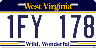 WV license plate 1FY178