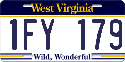 WV license plate 1FY179