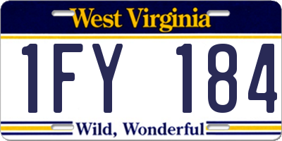 WV license plate 1FY184