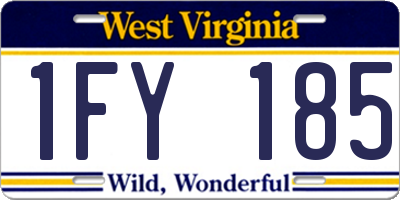 WV license plate 1FY185