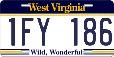 WV license plate 1FY186