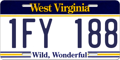 WV license plate 1FY188