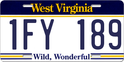 WV license plate 1FY189