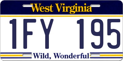 WV license plate 1FY195