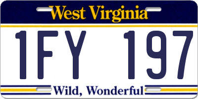 WV license plate 1FY197