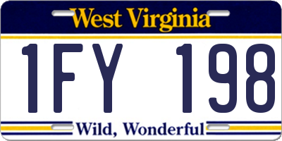 WV license plate 1FY198