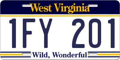 WV license plate 1FY201