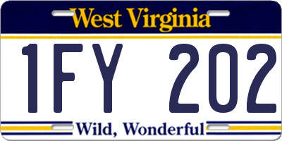 WV license plate 1FY202