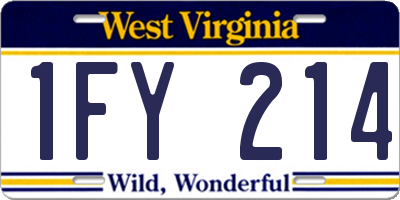 WV license plate 1FY214