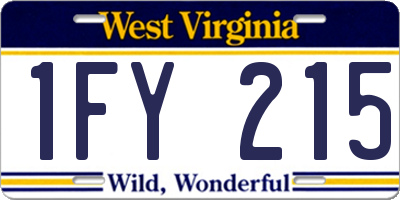 WV license plate 1FY215