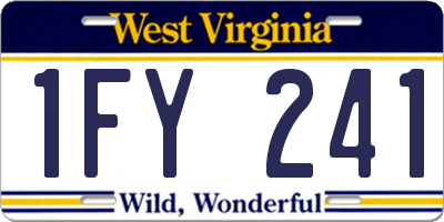 WV license plate 1FY241