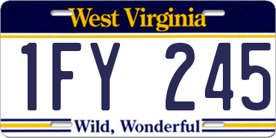 WV license plate 1FY245