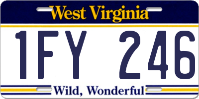 WV license plate 1FY246
