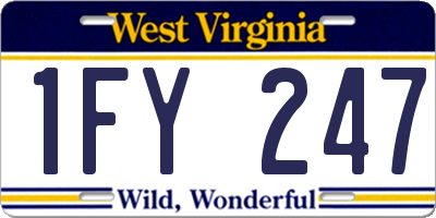 WV license plate 1FY247