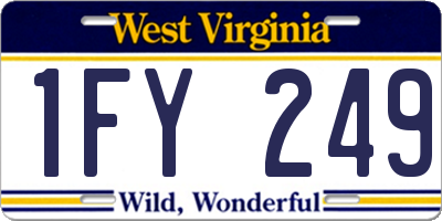 WV license plate 1FY249