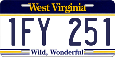 WV license plate 1FY251