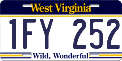 WV license plate 1FY252