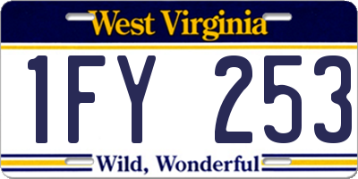 WV license plate 1FY253