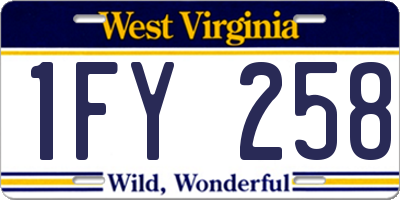 WV license plate 1FY258