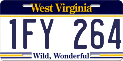 WV license plate 1FY264