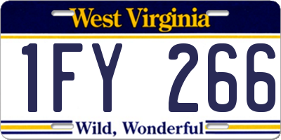 WV license plate 1FY266