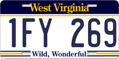 WV license plate 1FY269