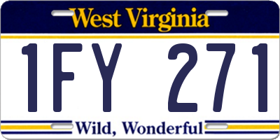 WV license plate 1FY271