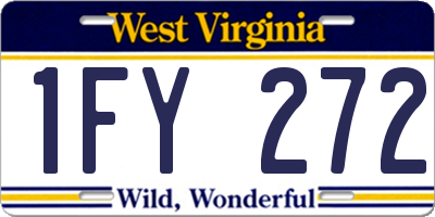 WV license plate 1FY272