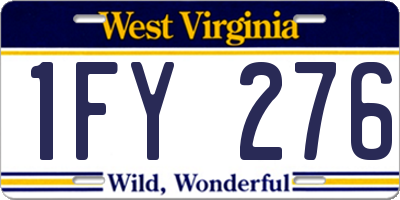 WV license plate 1FY276